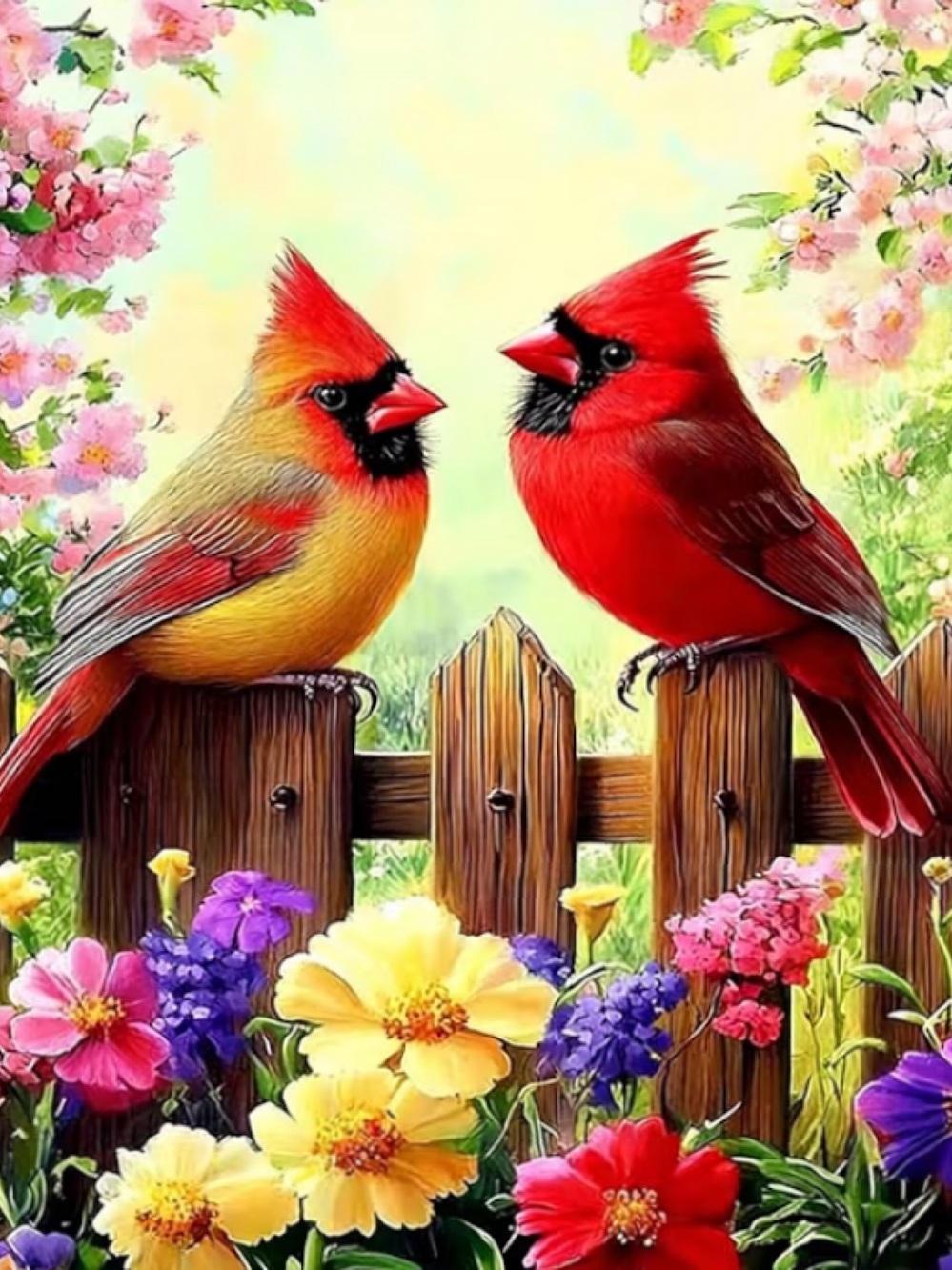 Red Cardinals Diamond Art Kit